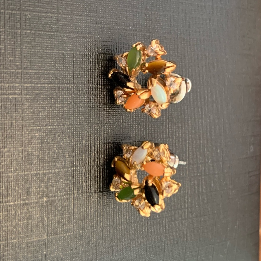 Elegant Multicolor Cluster Earrings